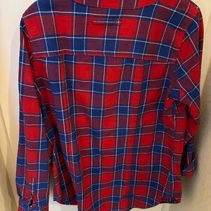 Duluth Trading Co Red and Blue Plaid Shirt